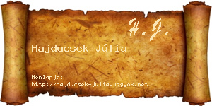 Hajducsek Júlia névjegykártya