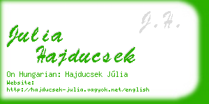 julia hajducsek business card